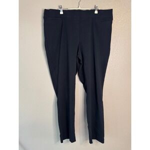 Apt. 9 Womens 22W Black Pull-On Dress Pants Stretch Workwear Slim Straight Ponte
